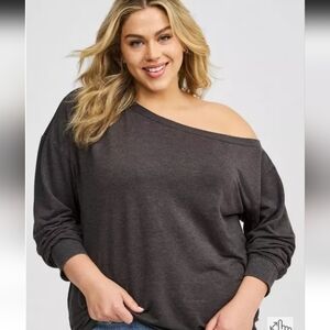 Torrid Off-Shoulder Light Weight French Terry Sweatshirt